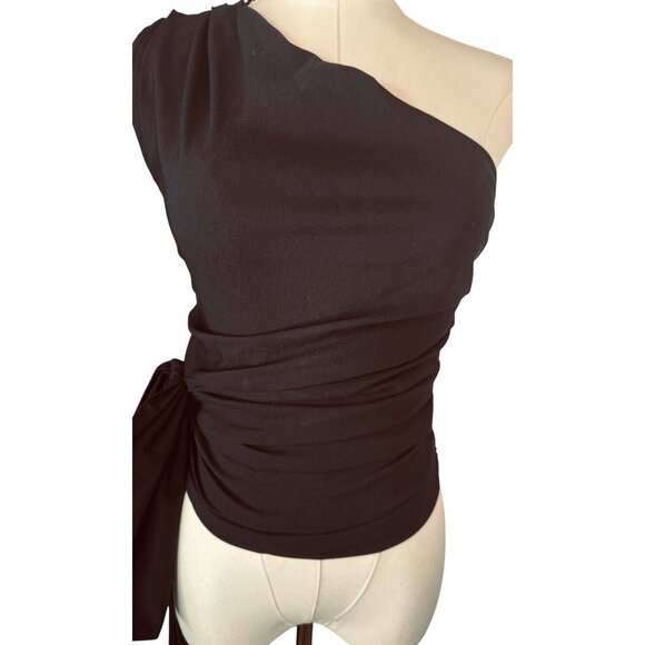 Zara One-Shoulder Black Blouse - Picture 5 of 14